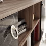 Hanah Home Consola de Mármol Nogal y Negro 180 cm Elegante y Lujosa con Múltiples Estantes para Salón y Pasillo
